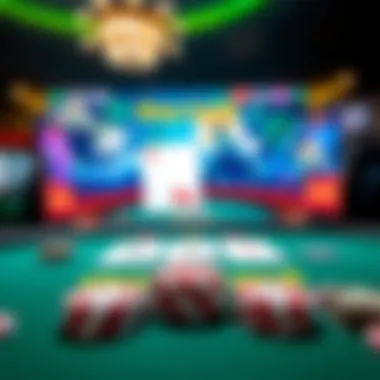 Online One Card Poker Gameplay An engaging online one card poker gameplay screen showcasing vibrant graphics