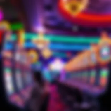 Vibrant Vegas Live Slots Area An enticing view of a vibrant Vegas live slots area