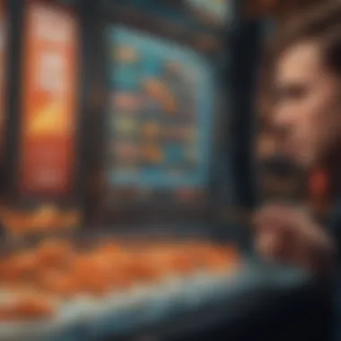 Close-up of a player interacting with a goldfish slot machine