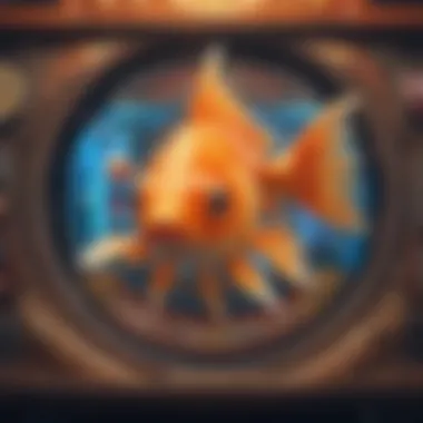 Vibrant goldfish symbols on a slot machine