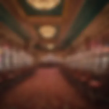 An elegant vintage casino interior featuring classic decor