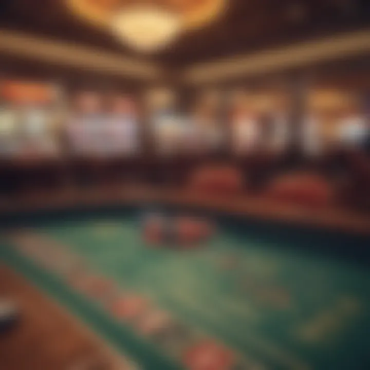 Vintage gaming tables showcasing classic casino games