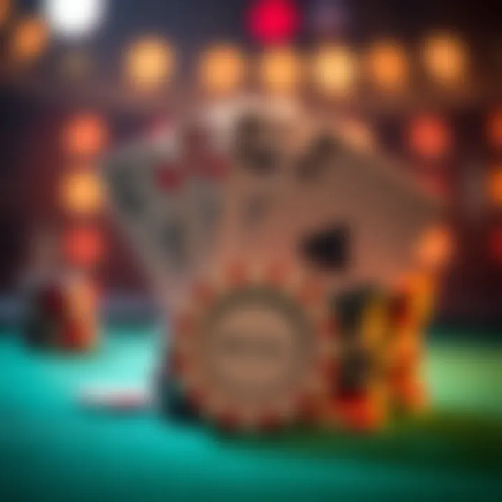 Illustration of poker chips and cards symbolizing betting strategies