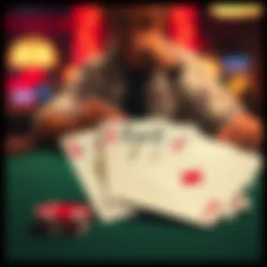 Close-up of five-card poker hand on a table