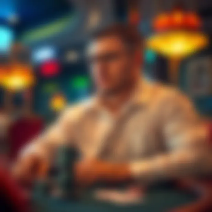 Strategic player contemplating their next move in poker