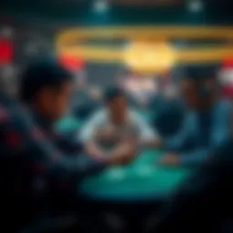 Three players engaged in an intense poker game