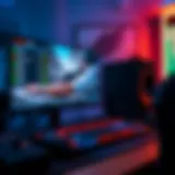 A detailed view of a gaming setup featuring CS:GO on screen with betting odds displayed.