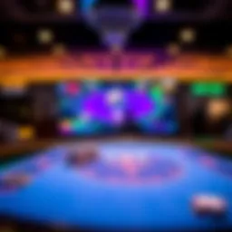 A digital poker table showcasing a vibrant online gameplay interface