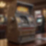 A vintage pokie machine showcasing historical design elements.