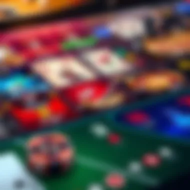 Close-up of a user interface featuring a variety of table games.