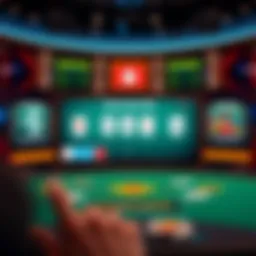 A digital interface showcasing Texas Hold'em game features
