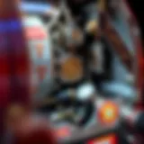 Intricate mechanics of a coin slot machine