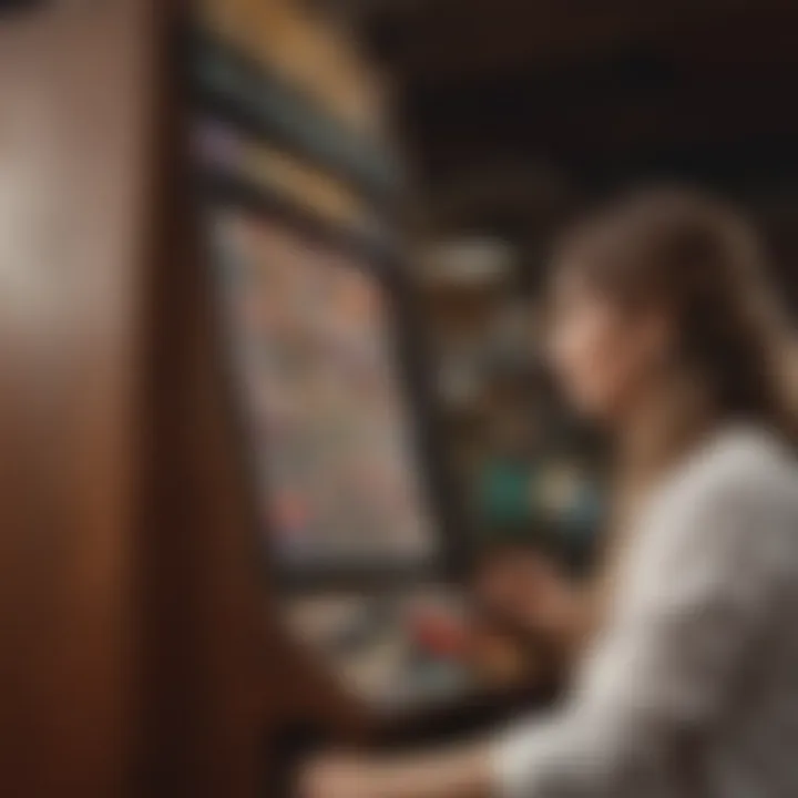 A player engaging with a digital Plinko slot machine, highlighting the blend of skill and luck.