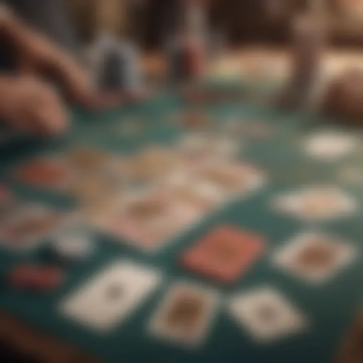 An elegant display of various card games spread out on a table, showcasing their diversity