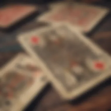 A vintage deck of cards with a rich historical background, demonstrating their origins in gambling