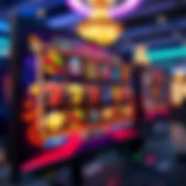 A modern digital slot interface on a computer screen with vibrant graphics.