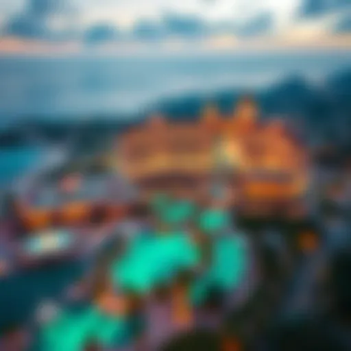 A stunning aerial view of a luxury casino resort