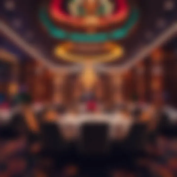 Elegant Dining Area in High-End Casino Elegant dining area within a high-end casino