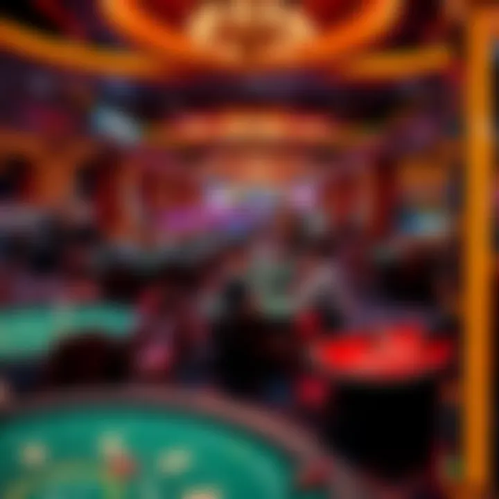 Glamorous Gaming Floor with Diverse Table Games Glamorous gaming floor showcasing diverse table games