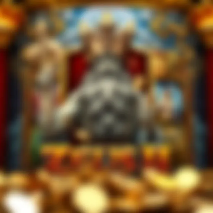 Thematic Elements of Zeus II Detailed illustration of the thematic elements represented in Zeus II, including symbols and background art.