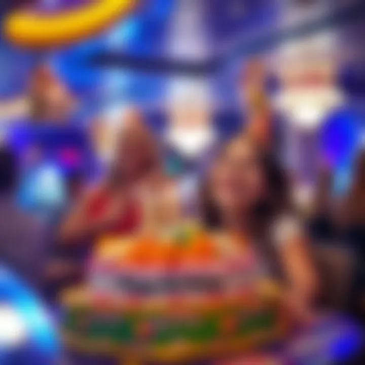Joyful birthday event in a lively casino atmosphere
