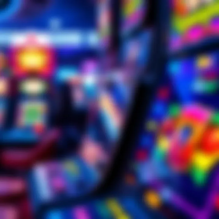 Close-up of a slot machine with vibrant graphics