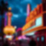 A stunning view of the Fremont Hotel & Casino's neon-lit facade