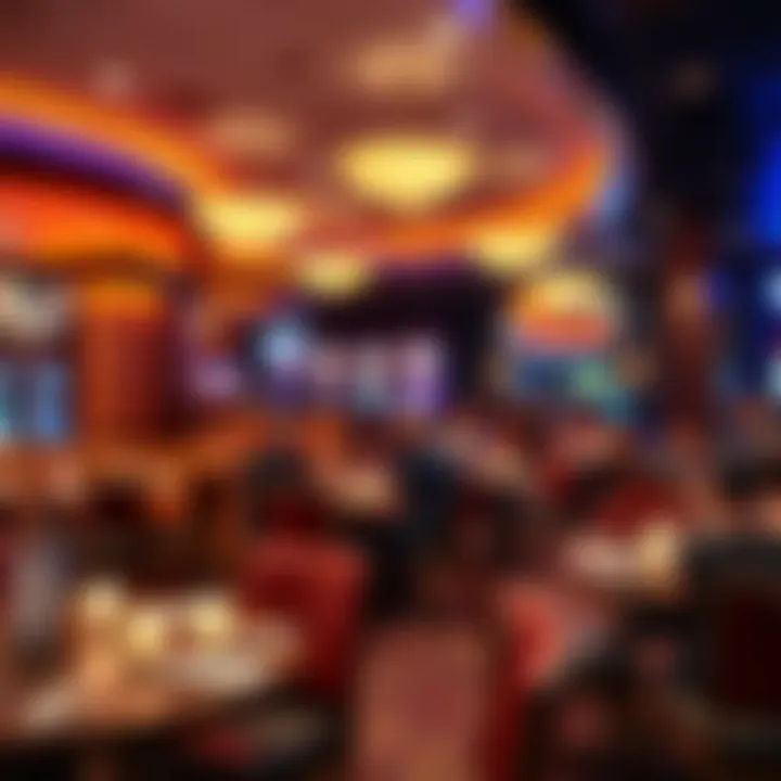 Lively dining area within the casino, highlighting various culinary options available