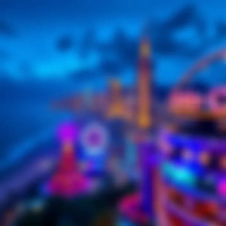 A panoramic view of Gold Coast highlighting its tourist attractions