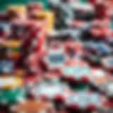 A diverse assortment of casino chips showcasing their colors and designs