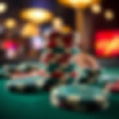 A close-up of a stack of chips in a strategic betting scenario