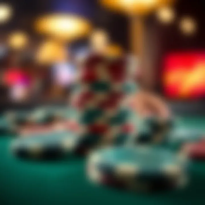 A close-up of a stack of chips in a strategic betting scenario