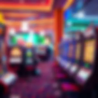 A vibrant casino floor showcasing various slot machines
