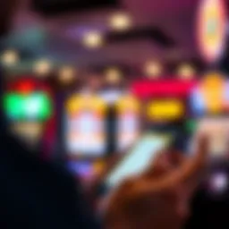 Visual representation of a user engaging with a scratch-off lottery app on a smartphone.