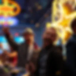 Joyful celebration of a jackpot at Lucky Star Casino