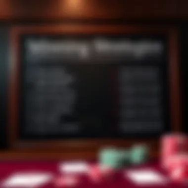 Strategies for winning at blackjack displayed on a chalkboard