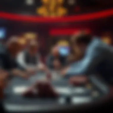 Dynamic showdown at a poker table