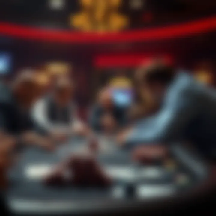 Dynamic showdown at a poker table