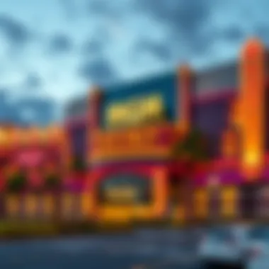 Exterior view of MGM Casino showcasing its vibrant architecture