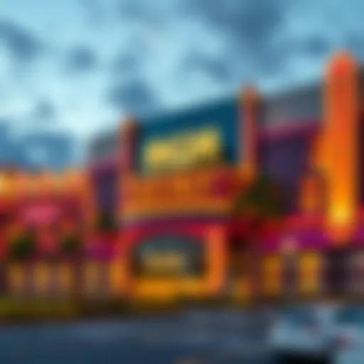 Exterior view of MGM Casino showcasing its vibrant architecture