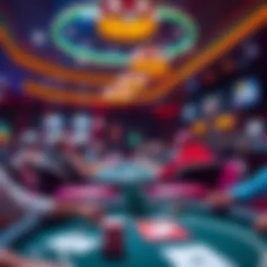 Overview of a vibrant poker tournament setting