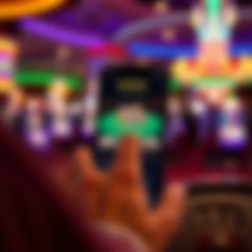 User navigating through the Odawa Casino app interface