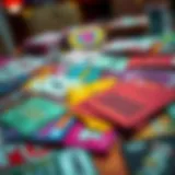 A collection of colorful scratch-off tickets spread out on a table