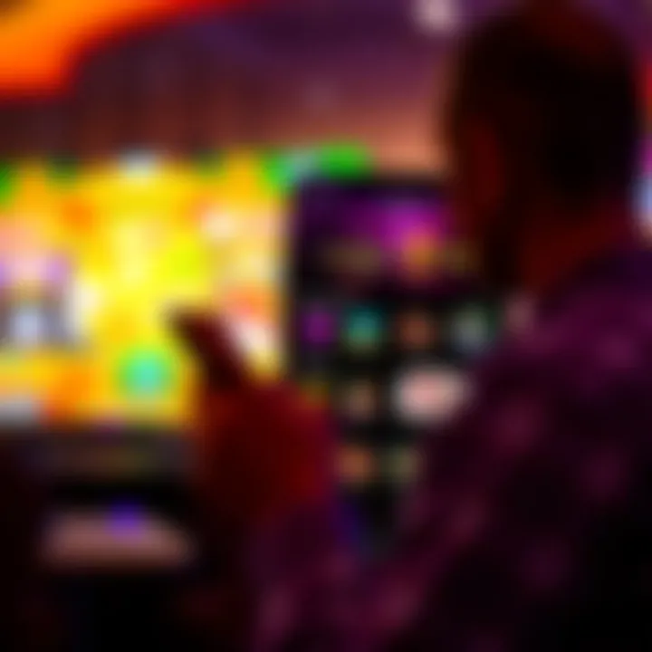 User navigating through gaming options in the app