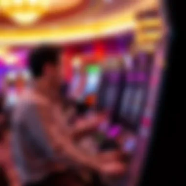 A player analyzing odds at a slot machine