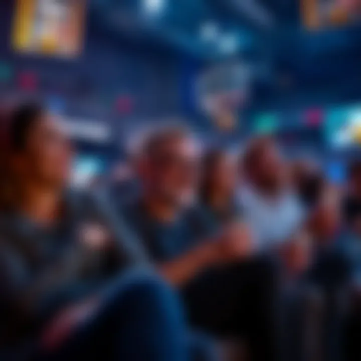 An engaging group watching a March Madness game together