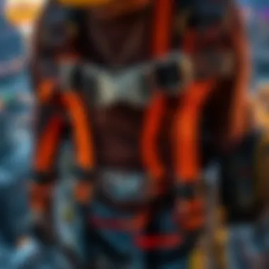 A close-up of the safety harness and gear used for the jump