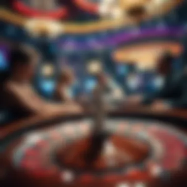 Close-up of a live roulette table with players engaged.