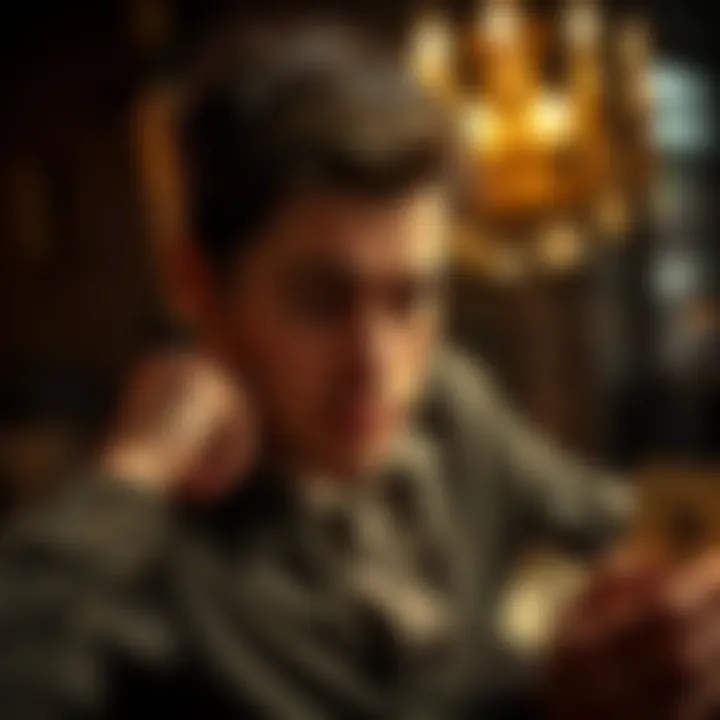 A contemplative individual weighing the odds of luck and wealth