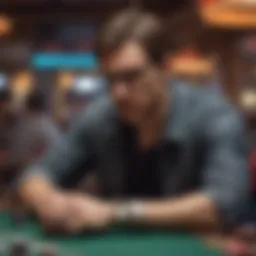 A player contemplating their strategy at a poker table